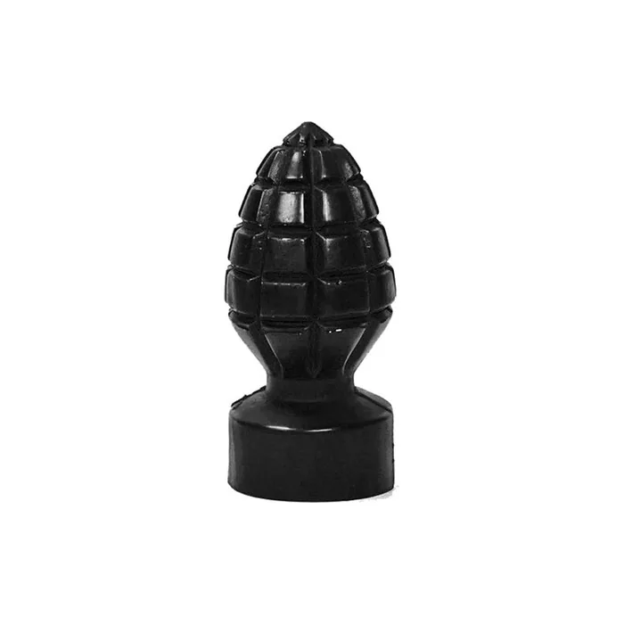 Belgo Prism X-Man AB33 All Black Andreas Grenade Shaped Anal Plug Black 15cm