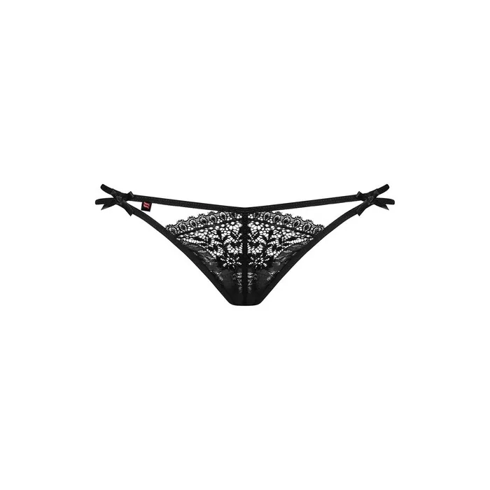 Obsessive Intense Black String Thong - Sexy Double String