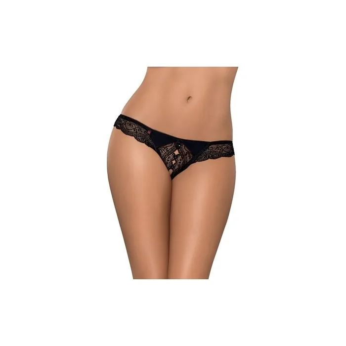 Obsessive Miamor Crotchless Thong Black S/M