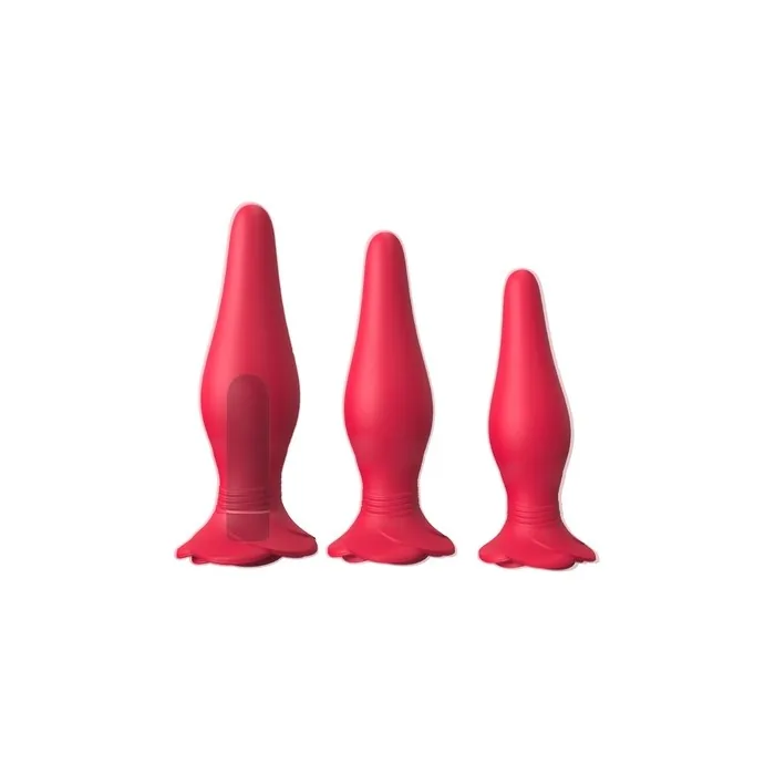 Frenzier Anal Plug Set Red 3 Pieces