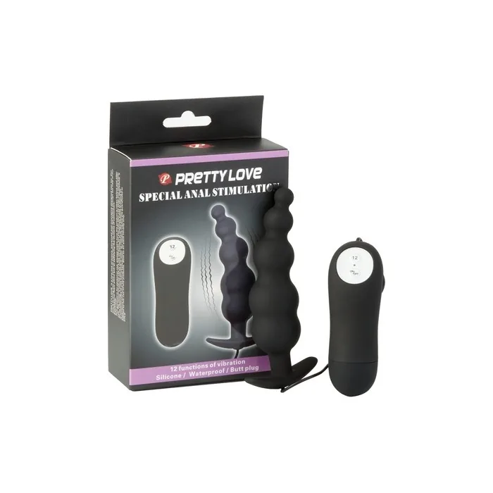 Dreamlove Black Bubble Anal Vibrator With Remote Control Cl70
