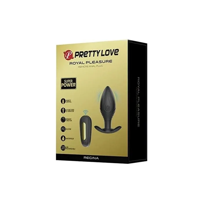 Pretty Love Royal Remote Anal Plug 390g Black Gold