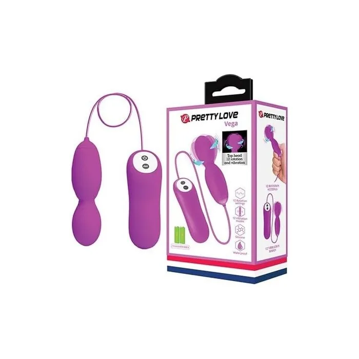 Pretty Love Vega Rotation and Vibration Massager with 12 Functions Fuchsia
