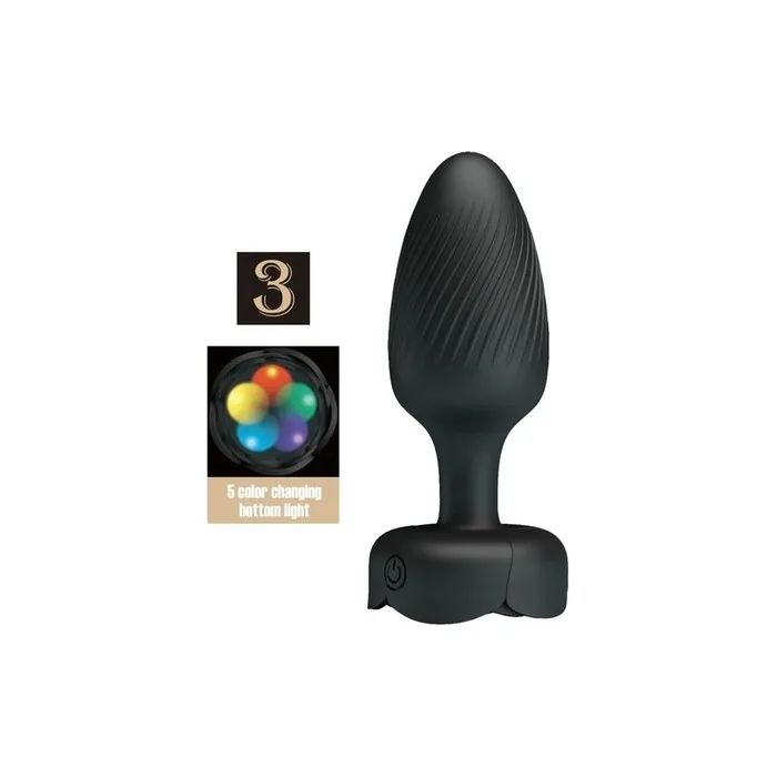 Pretty Love Osborn Anal Plug with LED Light Black 9.8cm