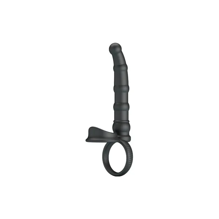 Pretty Love Tatum Vibrating Cock Ring with Plug 10 Vibrations Black