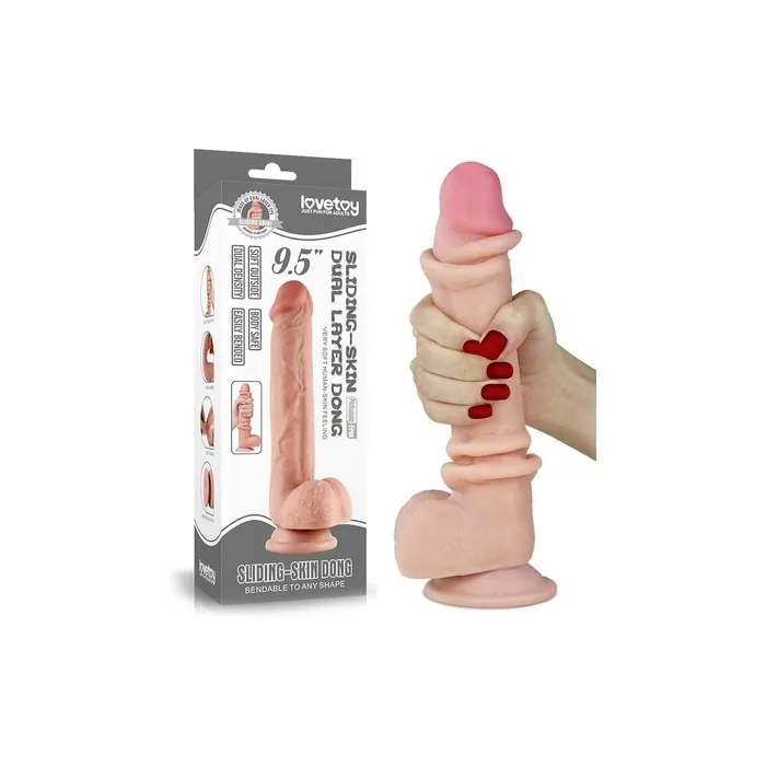 Love Toy 9.5 inch Sliding Skin Dildo