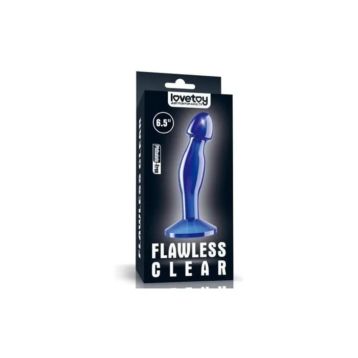 Flawless Blue Transparent Anal Plug 6.5 inches