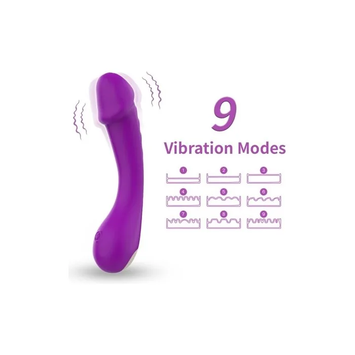 ARMONY G-Spot Silicone Dildo Vibrator - Purple 5 x 20 x 7.5 cm