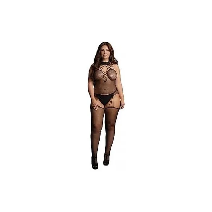 Shots Stud Erotic Bodystockings Silver One Size