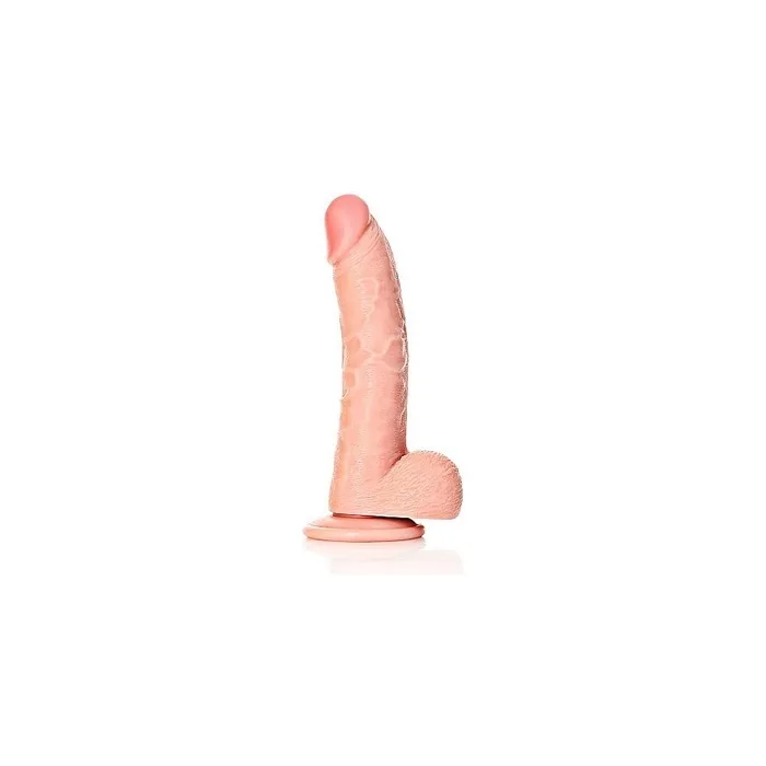 Real Rock Curved Realistic Dildo With Balls And Suction Cup 8 Inches