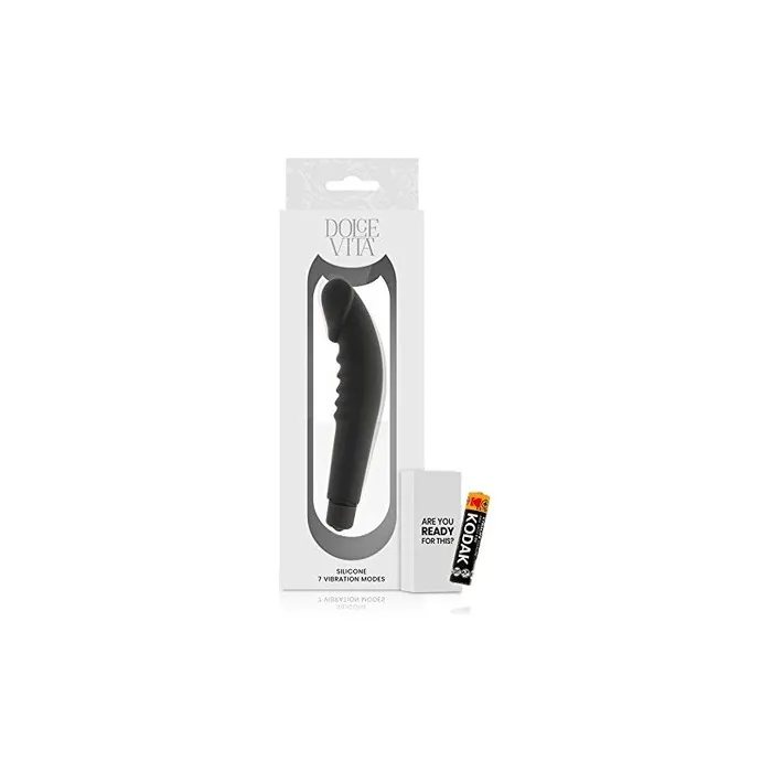 Dolce Vita Realistic Pleasure Vibrator Silicone Black