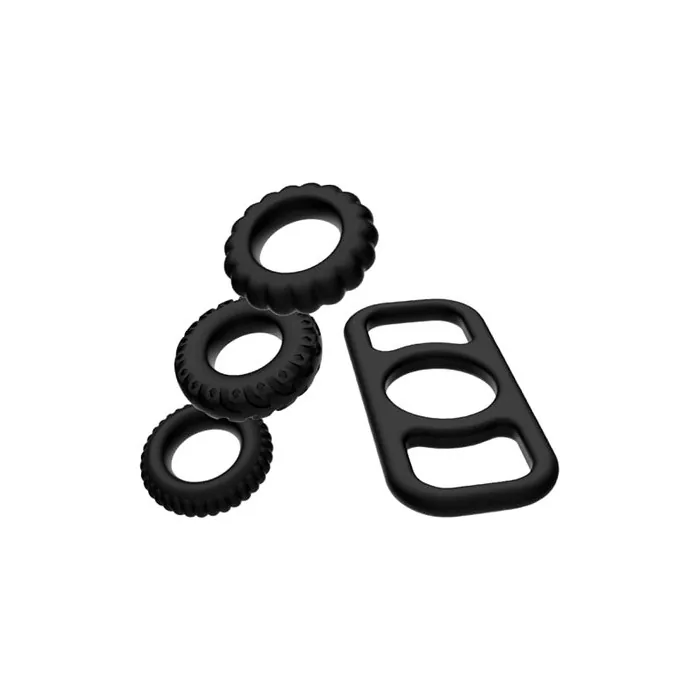 Addicted Toys Set Of 4 Silicone Rings For The Penis