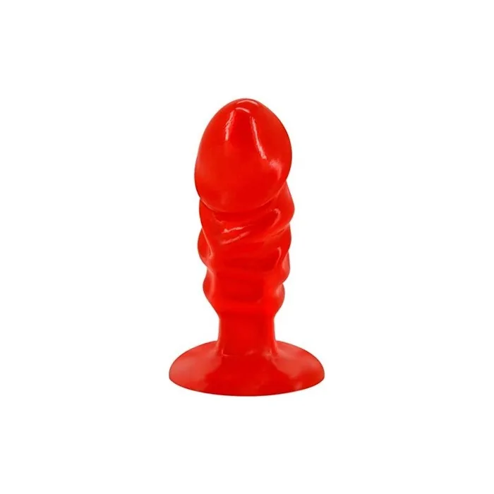 Baile Unisex Anal Plug With Suction Cup Red