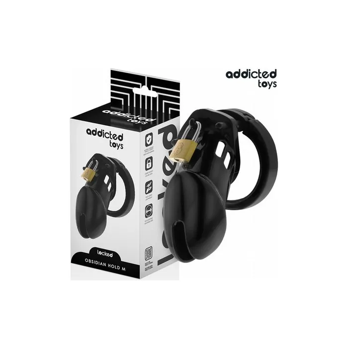 Addicted Toys Locked Obsidian Hold Penis Cage Size M