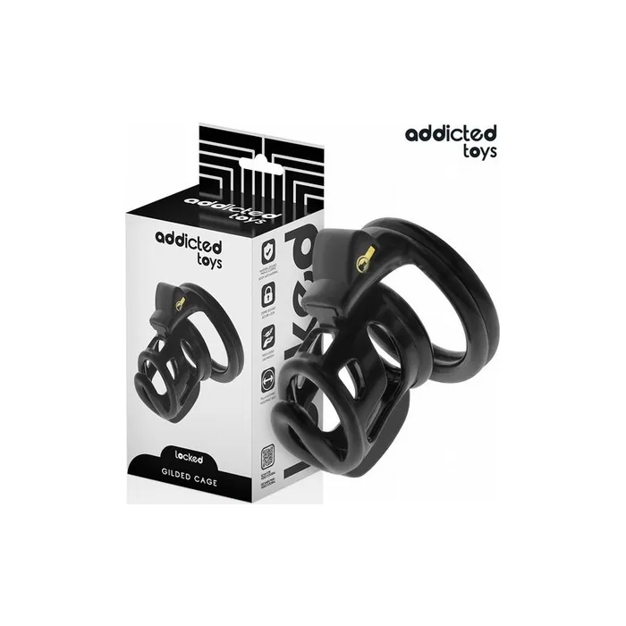 Addicted Toys Locked Gilden Cage Penis Cage 8.5cm