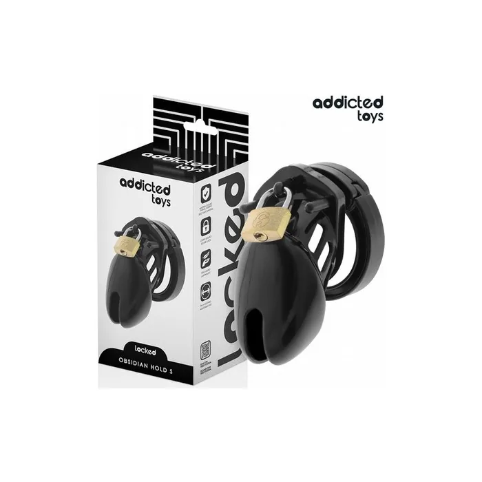 Addicted Toys Locked Obsidian Hold Penis Cage Size S