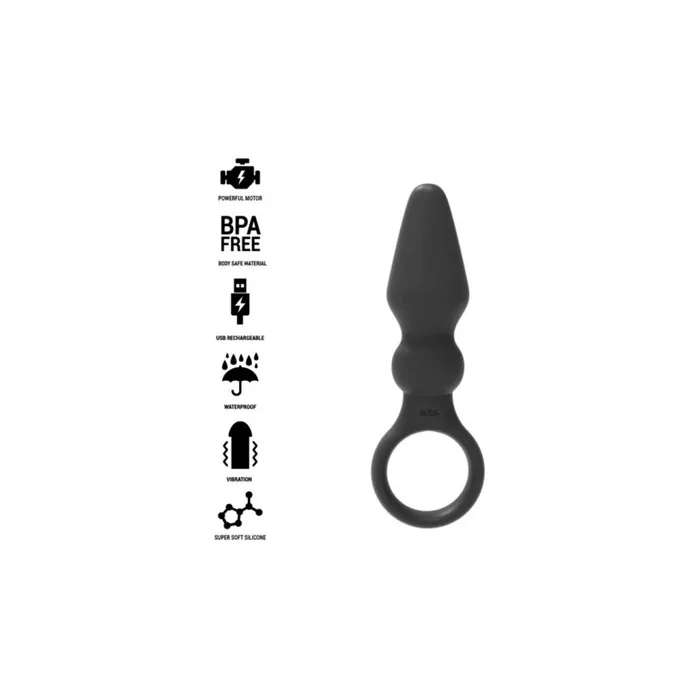 Black & Silver Ozzy Powerful Silicone Anal Plug