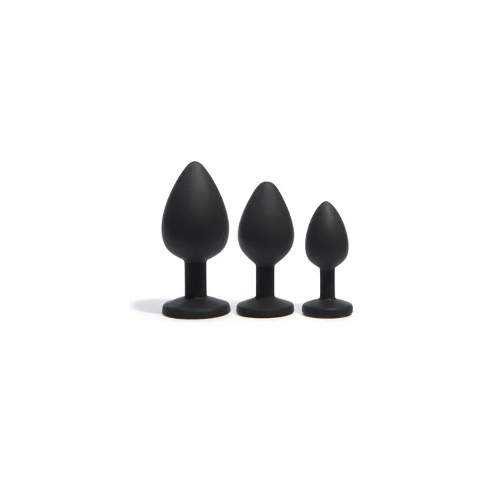 Platanomelon Pimpampum Anal Dildos Black With Red Crystal 3 Pieces