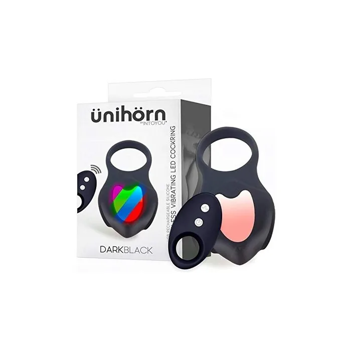 Goldan Dark Black Vibrating Ring With Led Remote Control Usb Silicone