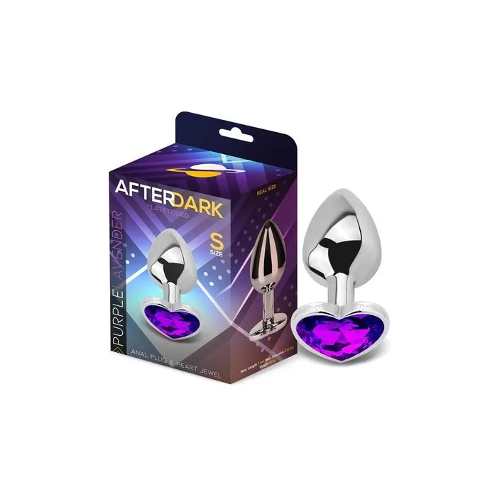 Purple Lavender Heart Jewel Anal Plug Size S