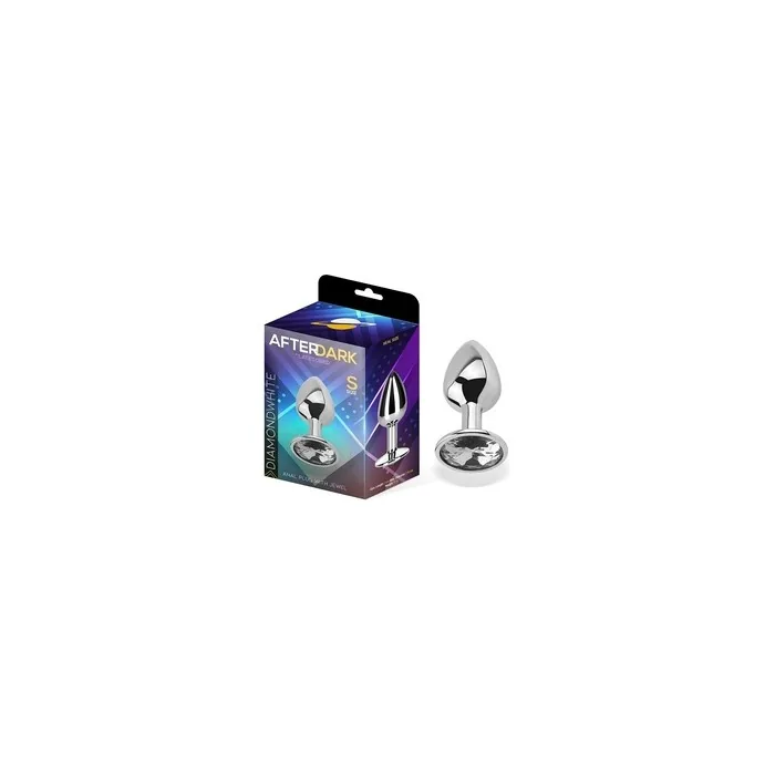 Afterdark Anal Plug With Gem White Color Diamond Size Small Aluminum