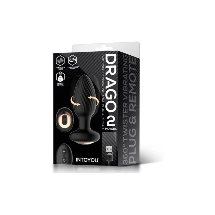 Drago Anal Vibration Plug with 360º Twister Motion and Remote Control