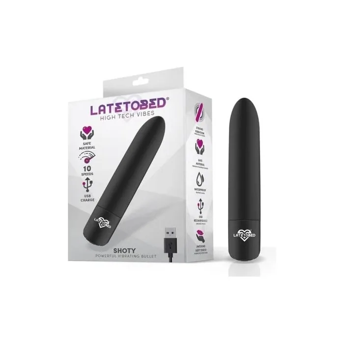 Shoty Bala Vibrator USB 10 Speeds Powerful Motor Black