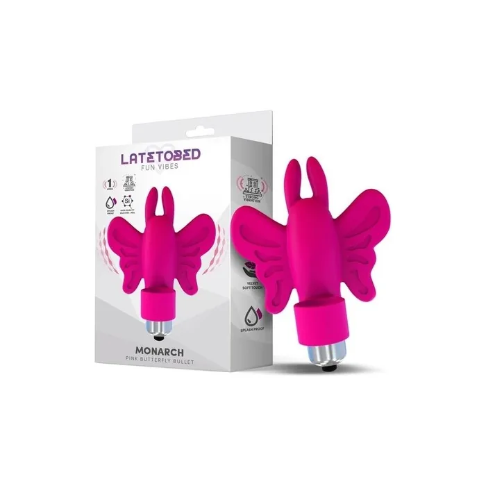 Monarch Butterfly Silicone Pink Vibrating Bullet