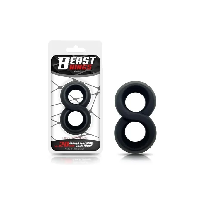 Double Ring For The Penis 100 Liquid Silicone 2cm Black