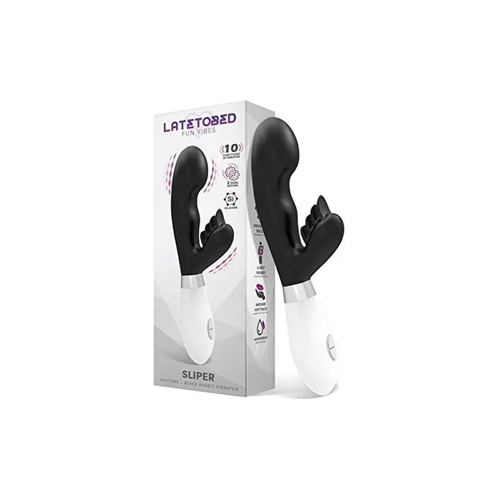 Latetobed Rabbit Vibrator Silicone Black