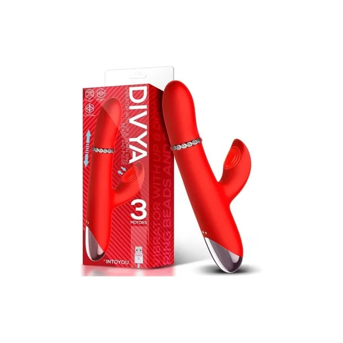 Divya Vibrator With Internal Bead Ring Up And Down Pulsation 3 Independent Motors Usb