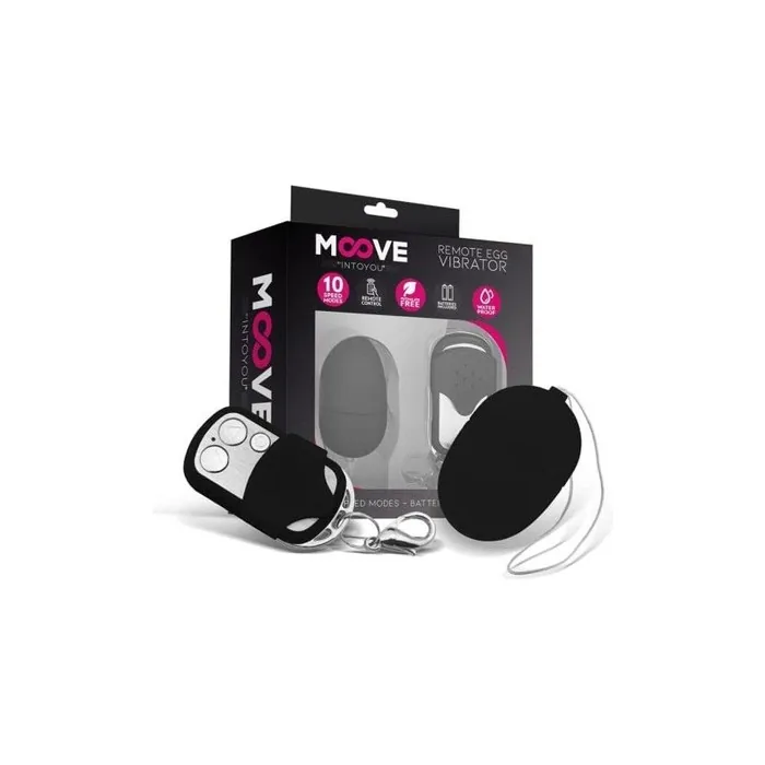 Moove Mini Vibrating Egg With Remote Control Black