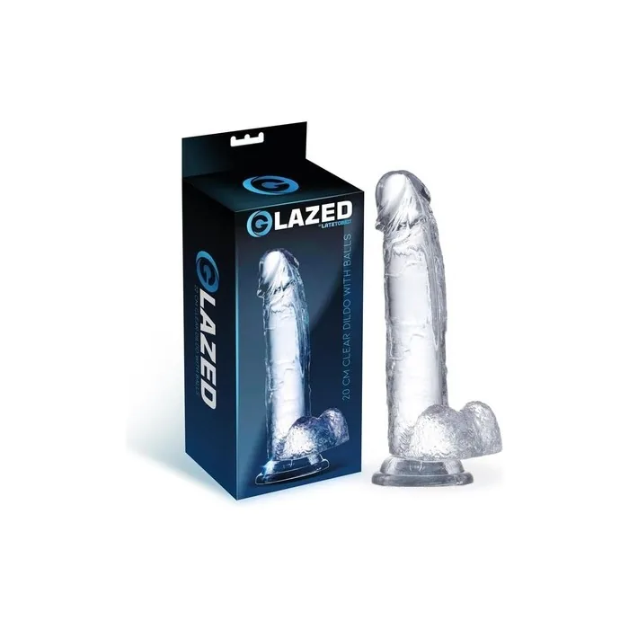 Glazed Realistic Dildo with Glass Material 20cm 200g