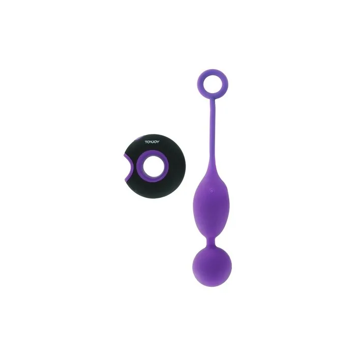 Toyjoy Caresse Embrace II Remote Control Egg Vibrating Love Balls Violet Black 10 x 3.5 cm