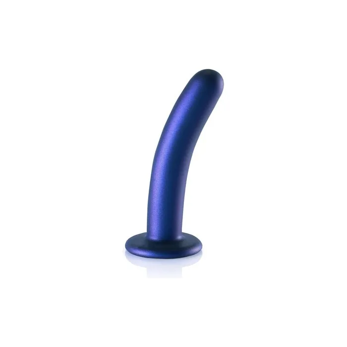 OUCH! Vaginal Dildo with Suction Cup Smooth G-Spot Dildo 6'' / 14.5cm Metallic Blue