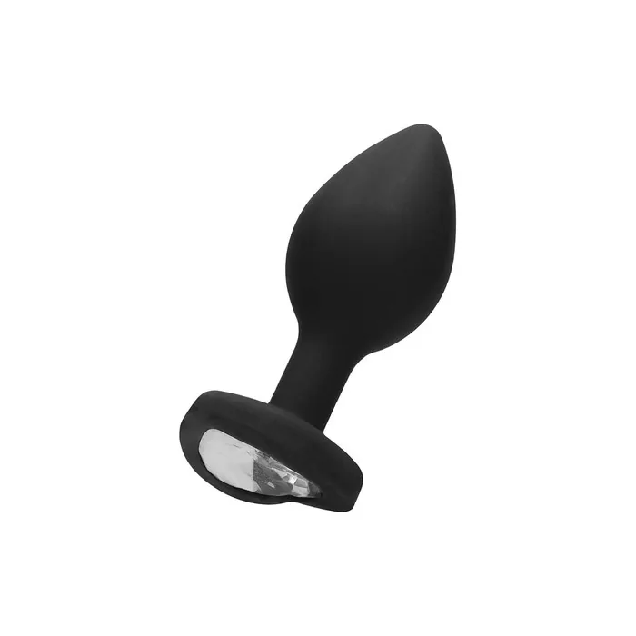 Ouch! By Shots Silicone Anal Plug with Heart-Shaped Diamond Regular Black 50g