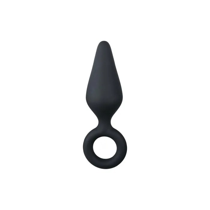 EROTICO Medium Black Butt Plug with Pull Ring
