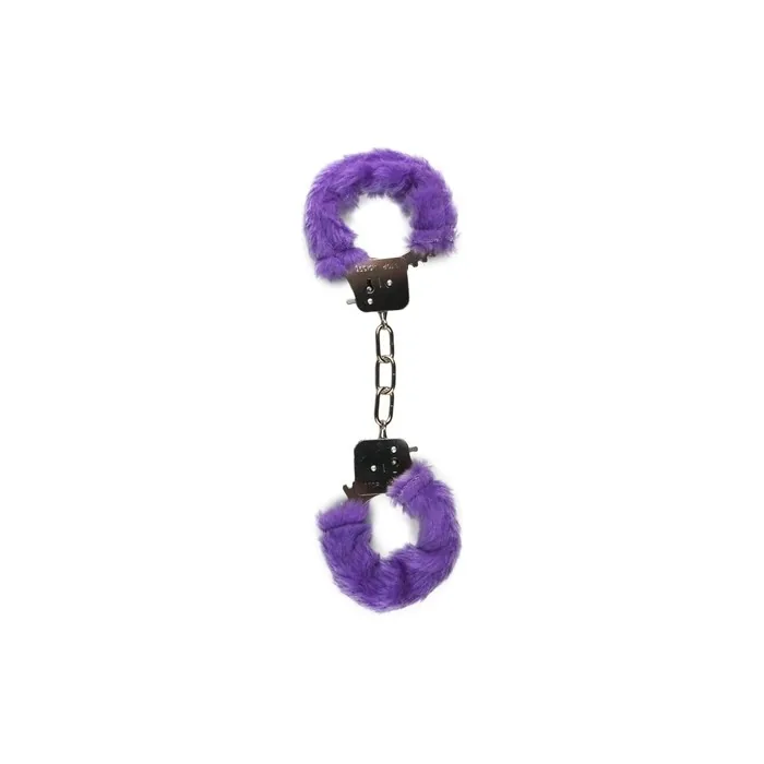 Easytoys Fetish Collection - Purple Plush Handcuffs - 28 Cm Long Hand Cuffs