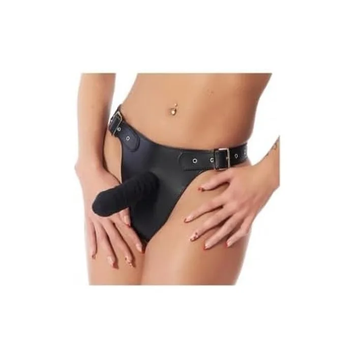 Erotic Fashion ra7252 Strap-on Black Leather Adjustable
