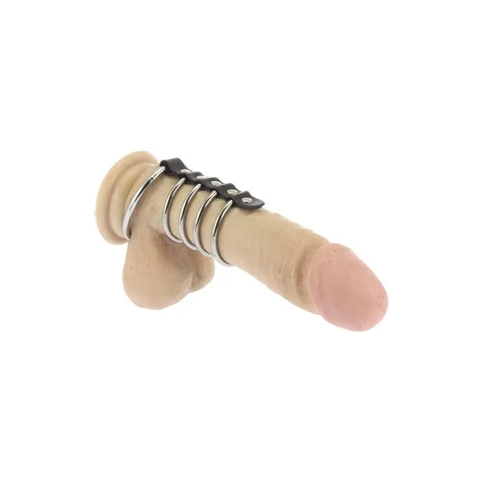 Erotic Fashion Ra7444 Penis Tube Black Leather Adjustable