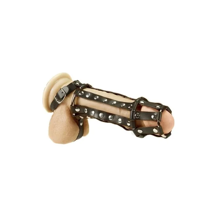 Erotic Fashion Penis with Spikes Black Leather SM