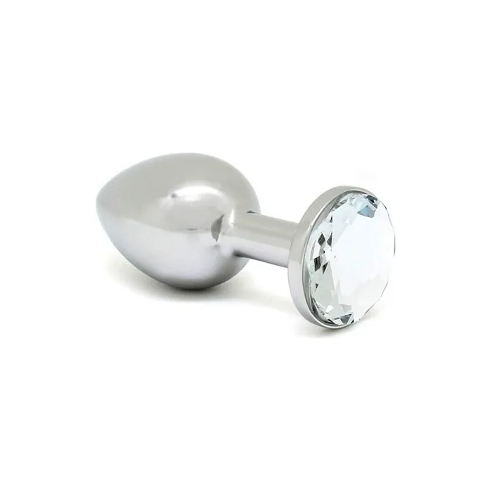Erotic Fashion Metal Silver and Crystal Anal Plug 7.3cm Long