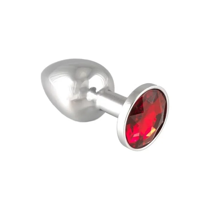 Rimba Bondage Play Buttplug Small With Red Crystal 3 X 7.3 Cm