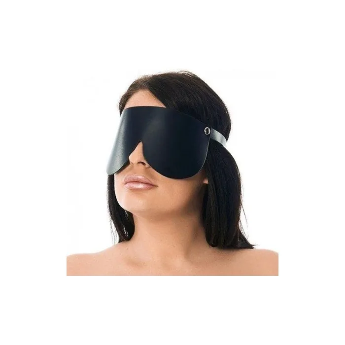Rimba Bondage Play Blindfold Leather Black Large