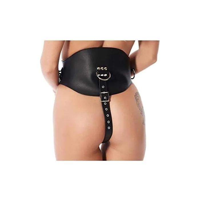 Erotic Fashion Corset with Dildo Black Leather S Waist Belt Complete
