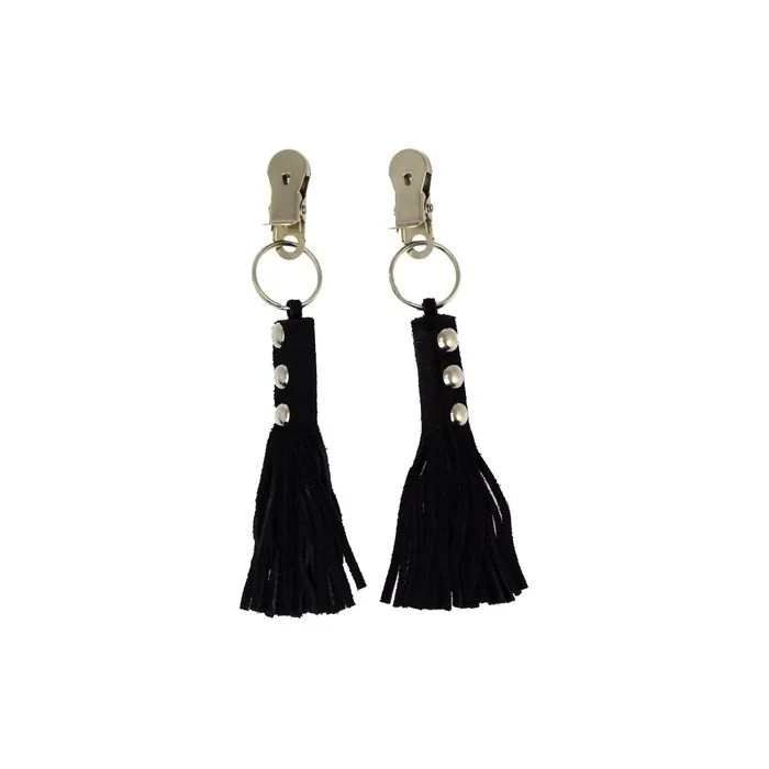 Erotic Fashion ra7953 Nipple Clamps Black Leather