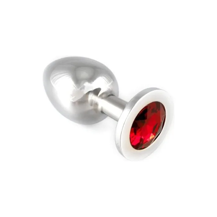 Erotic Fashion Metal Anal Plug Silver And Red 97cm