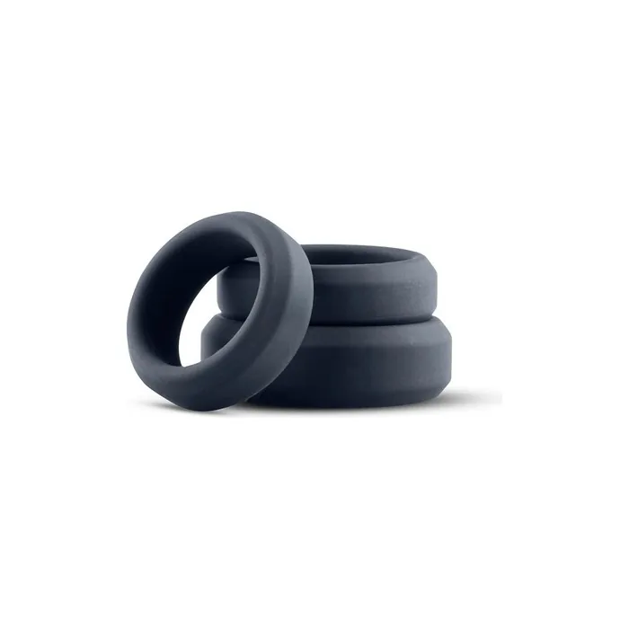 Boners Deluxe Silicone Cockring Set 3 Penis Rings in Gift Box: 32mm, 38mm, and 45mm