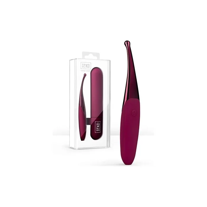 Senzi PinPoint Vibrator with 12 Different Vibration Modes Waterproof Rechargeable Dark Pink