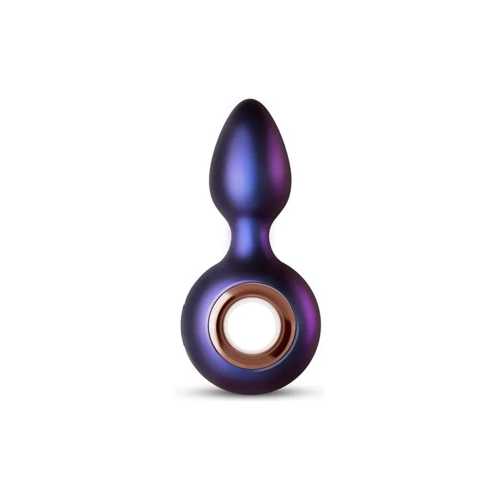Hueman Deep Space Vibrating Butt Plug for Men and Women - Perfect for Anal Stimulation Lovers - Quiet Vibrating Anal Toy - Insertable Length 6.50cm Purple